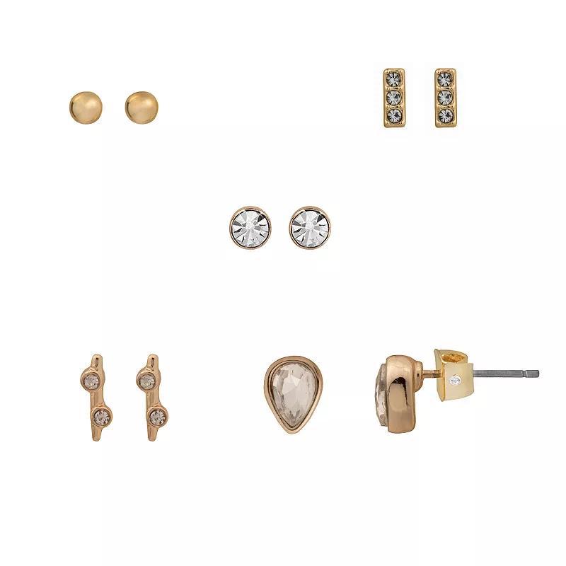 LC Lauren Conrad 5-Pack Stud Earrings, Womens, Clear Product Image