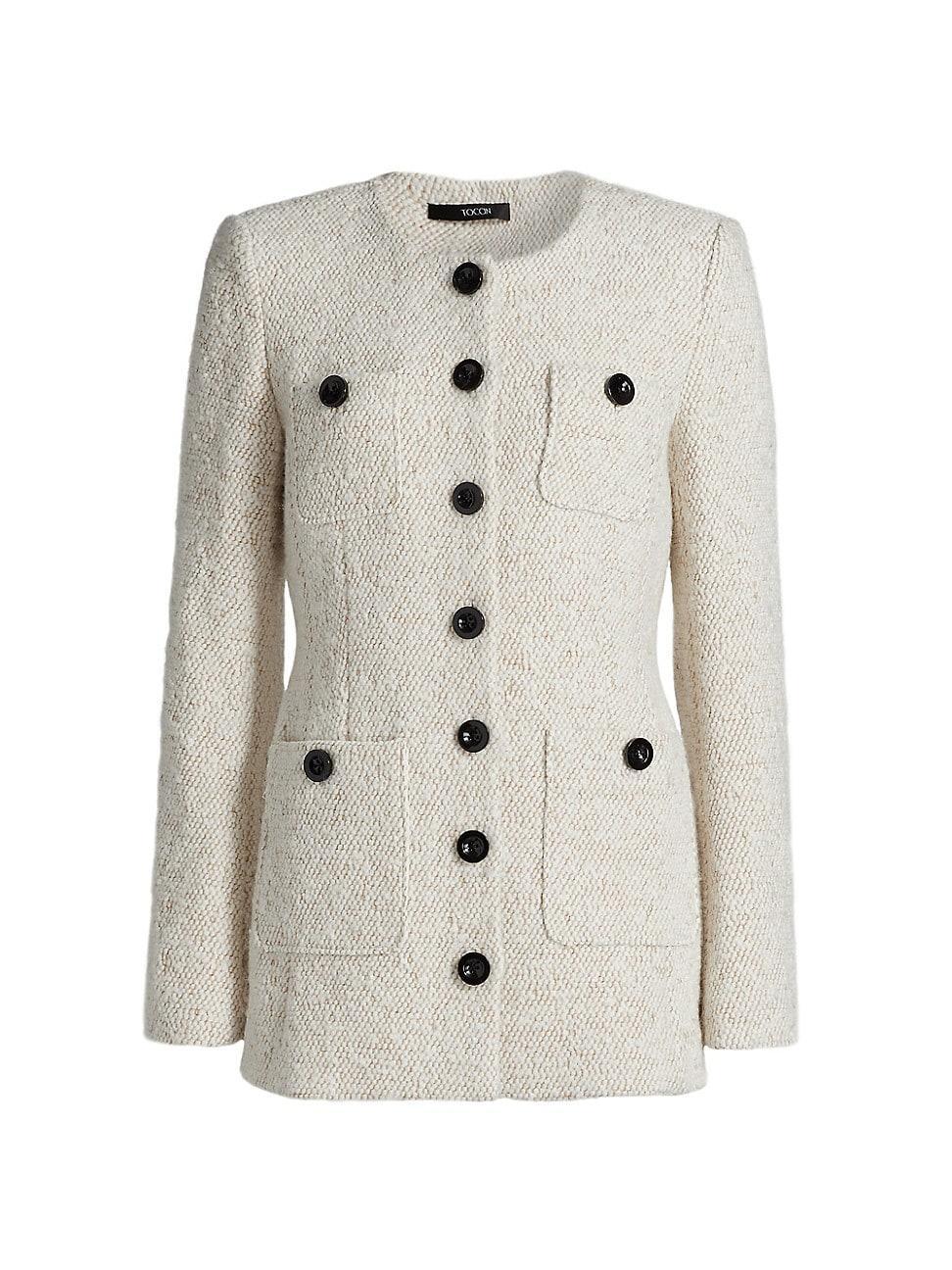 Womens Lea Tweed Single-Breasted Jacket Product Image