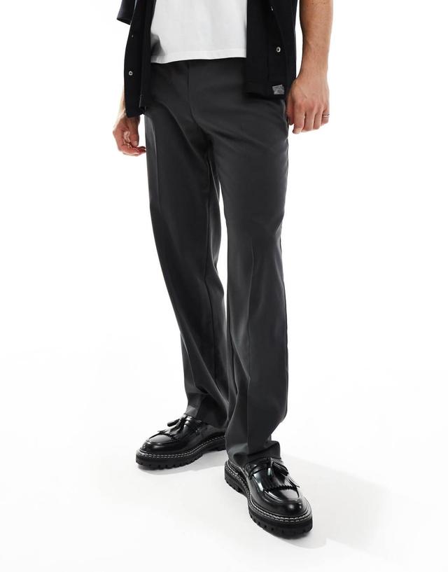 ASOS DESIGN straight leg dress pants in charcoal Product Image