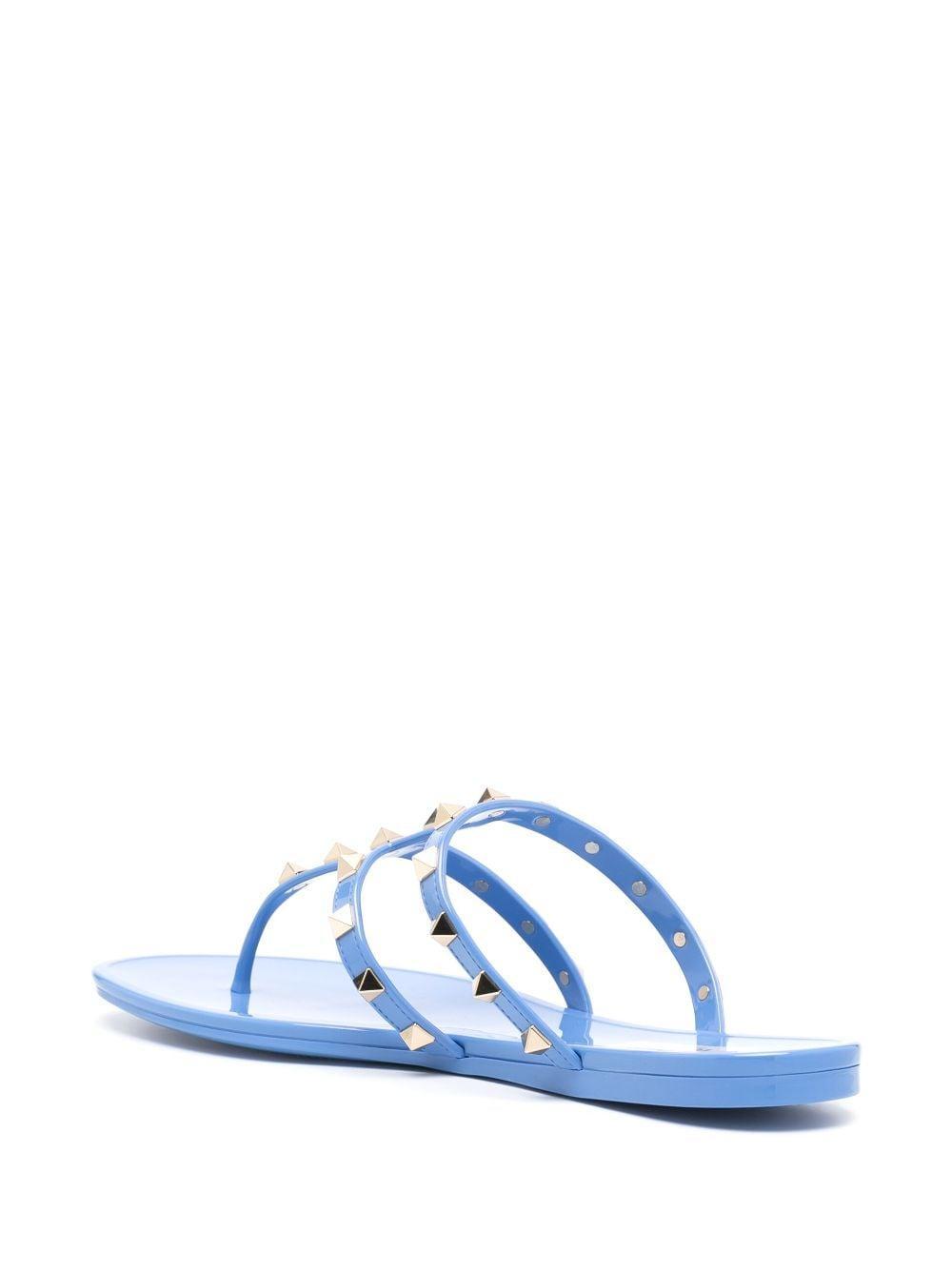 Rockstud Caged Rubber Sandal In Blue Product Image