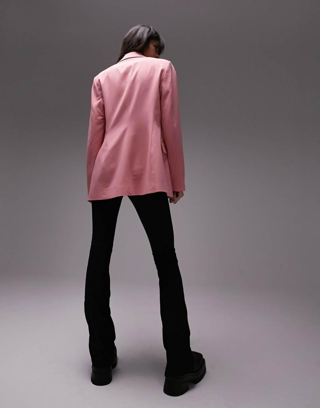 Topshop slim feminine jacket in pink - part of a set Product Image