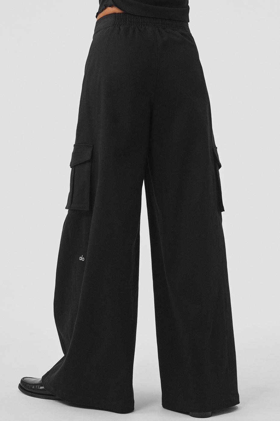 Show Off Cargo Wide Leg Trouser (Regular) - Black Female Product Image