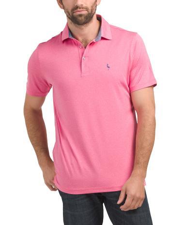 Solid Melange Performance Polo For Men Product Image