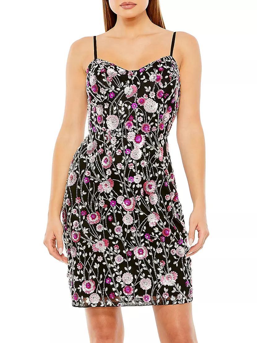 Embellished Floral Bustier Minidress Product Image