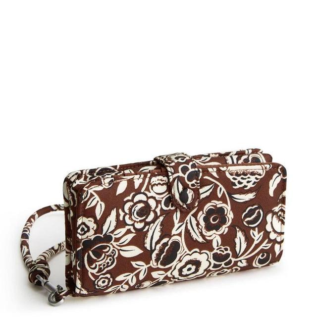 Vera Bradley Phone Wristlet Women in Bubbly Flowers Cinnamon Brown Product Image