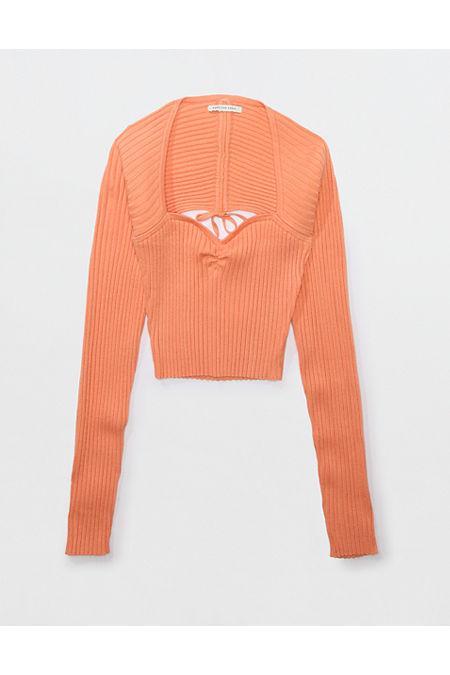 AE Cropped Ruched Sweater Womens Product Image