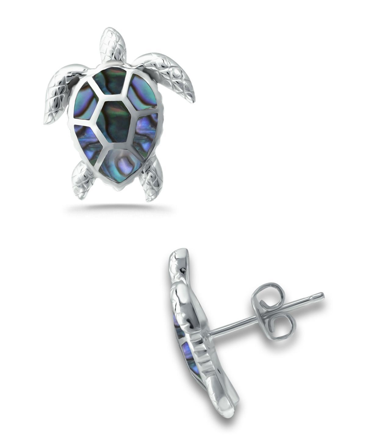 Macys Abalone Inlay Turtle Stud Post Earrings Product Image