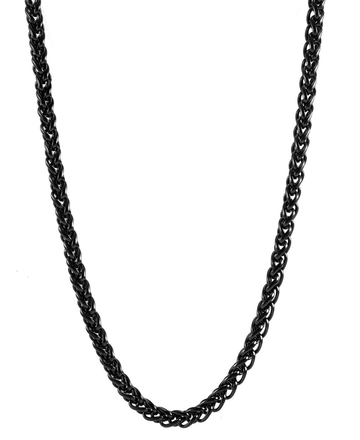 Blackjack Mens Wheat Link 24 Chain Necklace in Stainless Steel Product Image