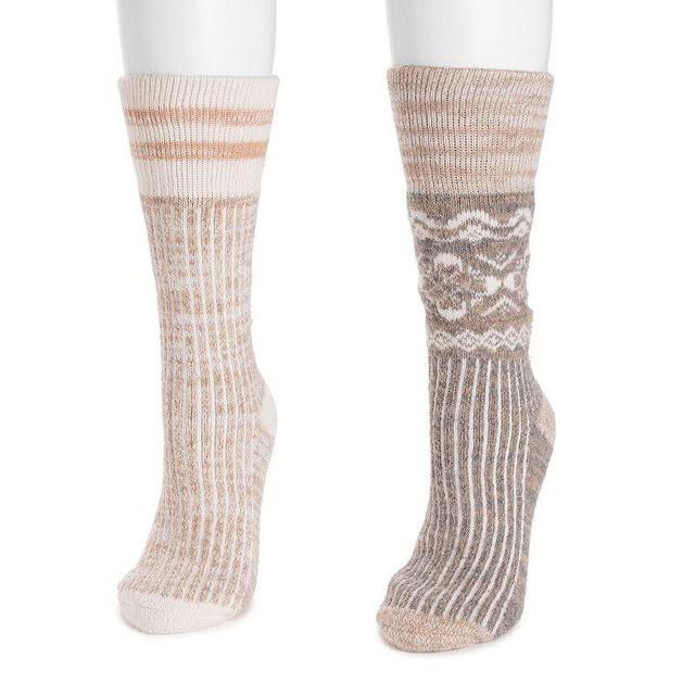 Womens MUK LUKS Wool Lodge Socks 2-Pack Product Image