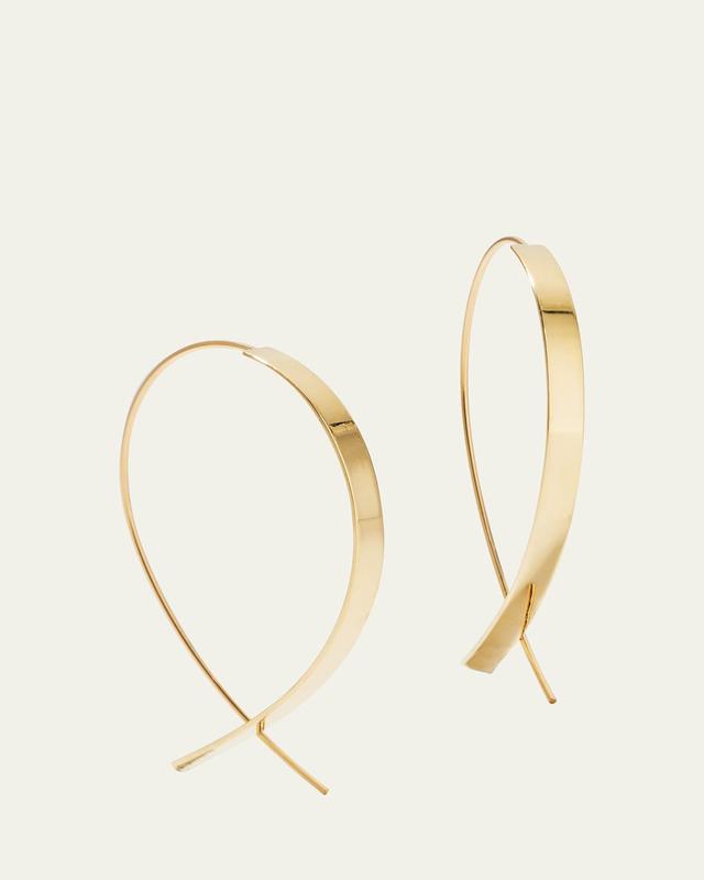 Flat Small Upside-Down Hoop Earrings Product Image