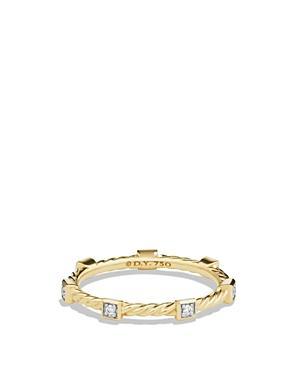 Womens Cable Collectibles Stack Ring in 18K Yellow Gold with Diamonds Product Image