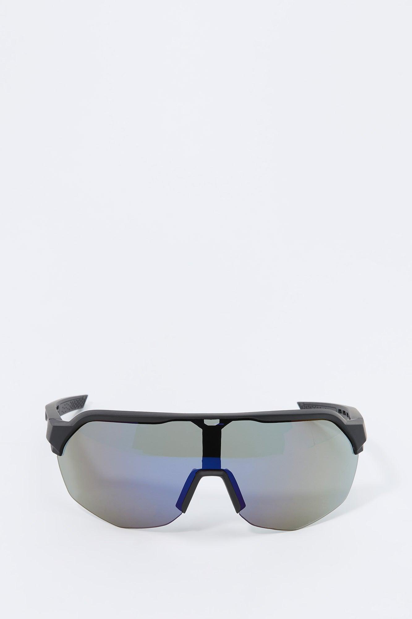 Rimless Curved Shield Sunglasses Male Product Image