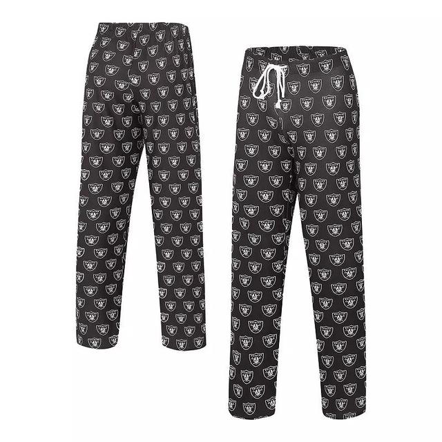 Womens Concepts Sport Black Las Vegas Raiders Gauge Allover Print Sleep Pants Product Image