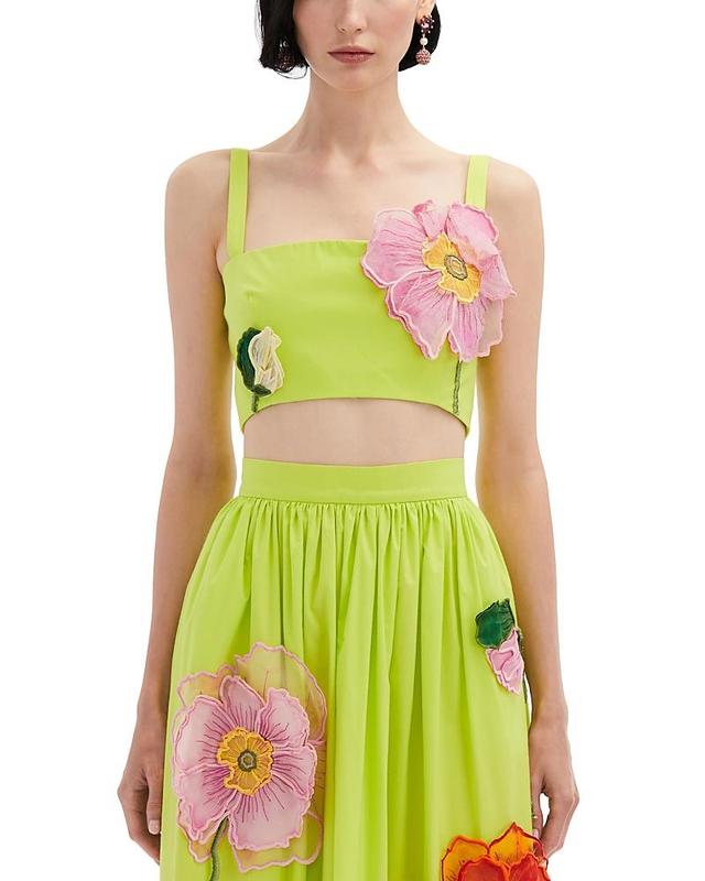 Oscar de la Renta Oversized Poppies Crop Top Product Image