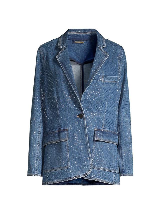 Womens Keira Embellished Denim Blazer Product Image