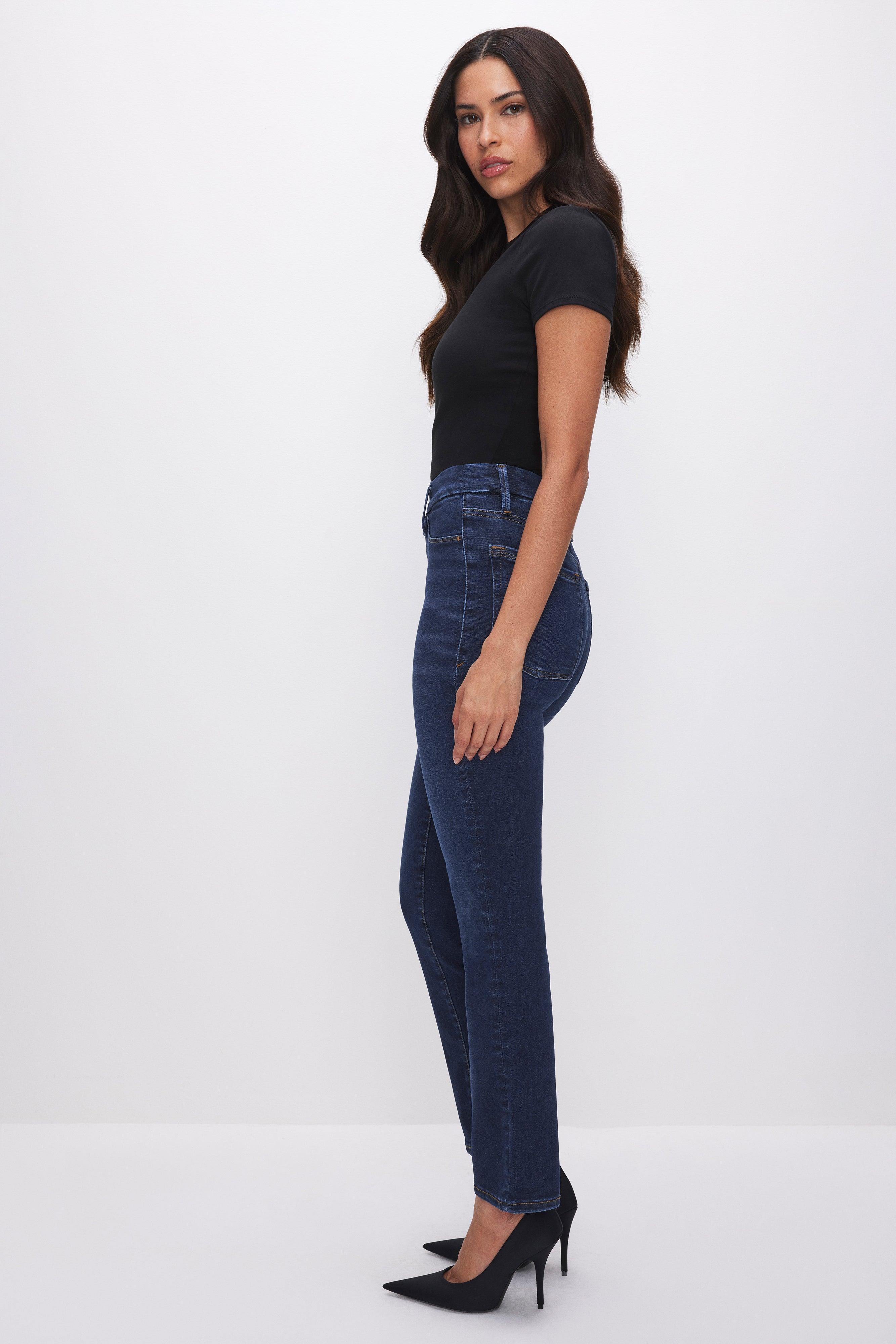 POWER STRETCH PULL-ON STRAIGHT JEANS | INDIGO491 Product Image