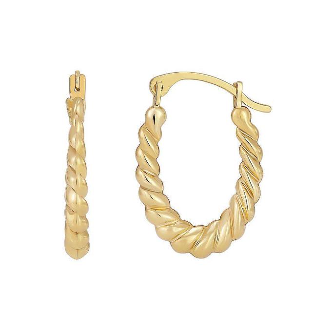 Taylor Grace 10k Gold Oval Swirl Hoop Earrings, Womens, Yellow Product Image