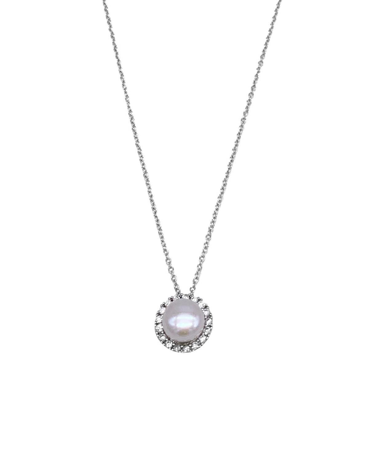 Adornia Floating Freshwater Pearl Halo Necklace in Silver at Nordstrom Rack Product Image