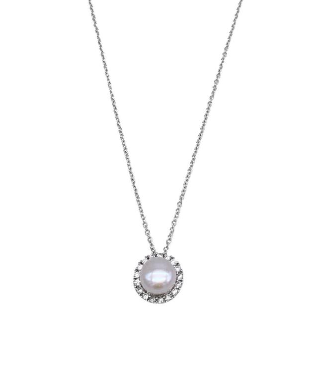 Adornia Floating Freshwater Pearl Halo Necklace in Silver at Nordstrom Rack Product Image