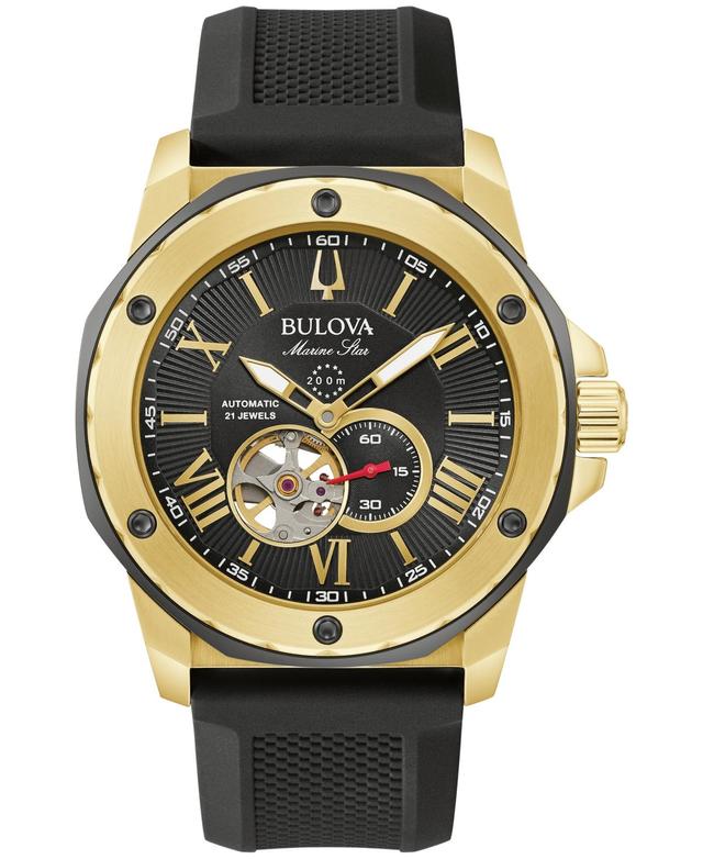 Bulova Marine Star Men's Automatic Black Strap Watch Product Image