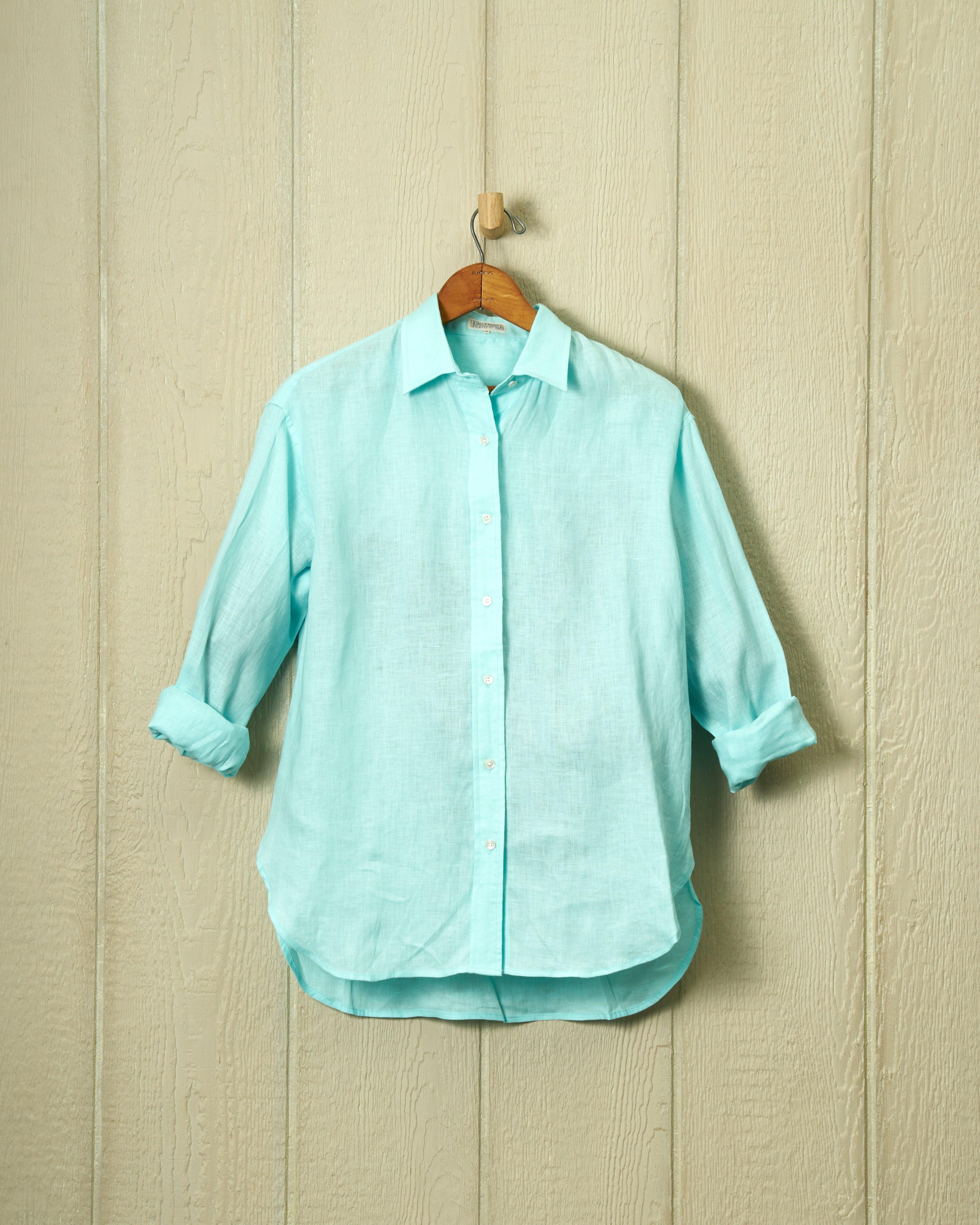 Women's Linen Shirt in Seafoam Product Image