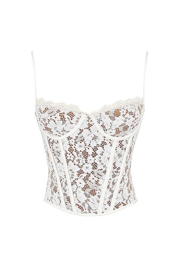 Mila Ivory Lace Underwired Corset Product Image