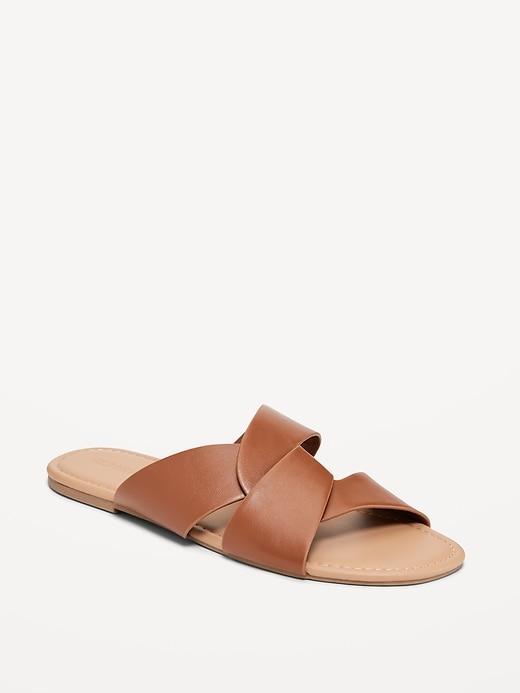 Faux-Leather Link Strap Sandals product image