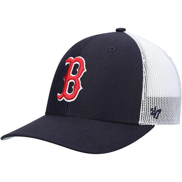 Mens 47 /White Boston Red Sox Primary Logo Trucker Snapback Hat, Blue Product Image