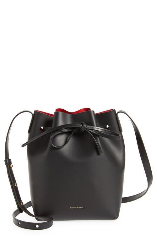 Womens Mini Leather Bucket Bag Product Image