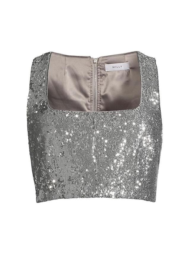 Womens Nickie Sequin Crop Top Product Image