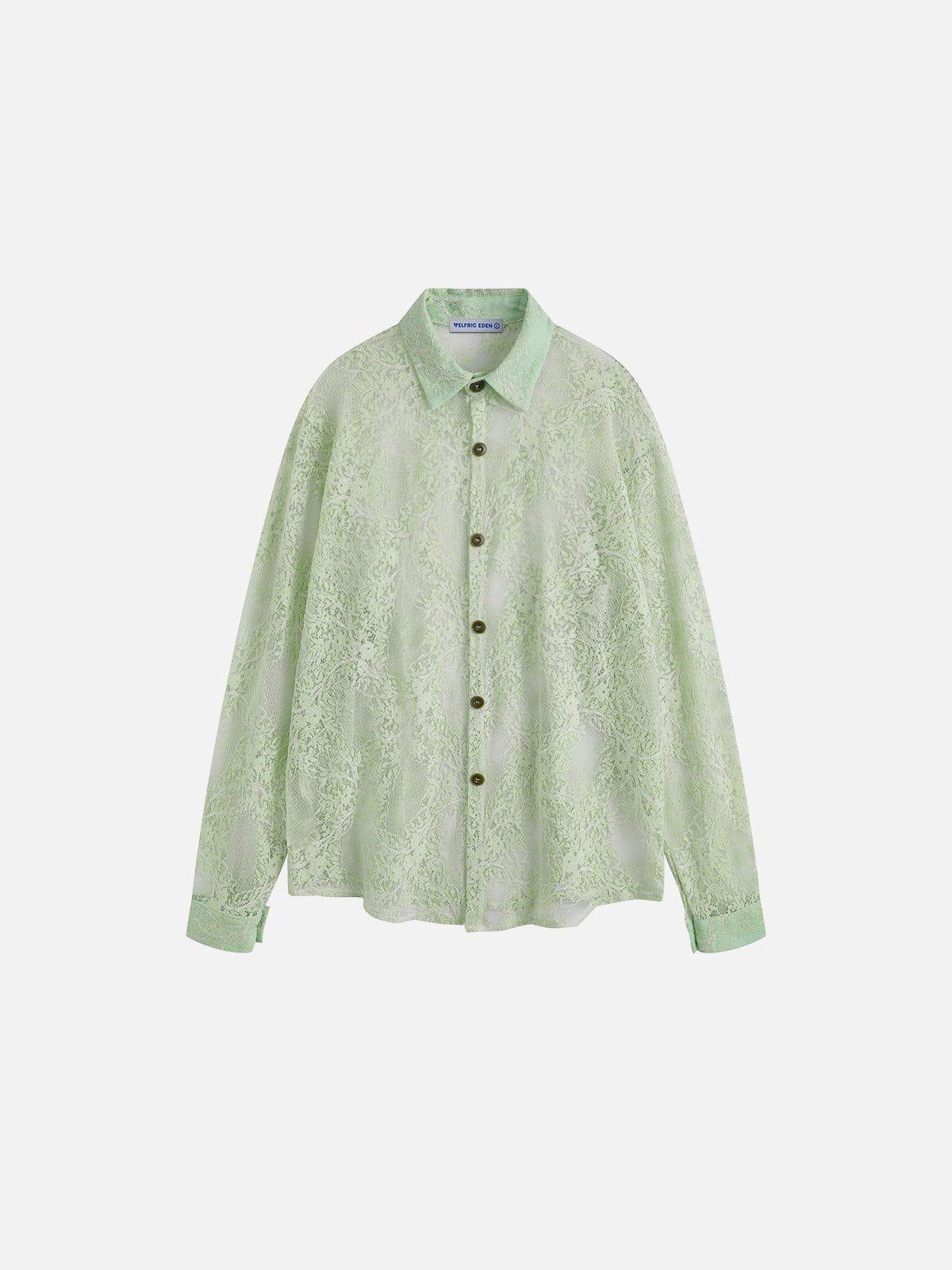 Aelfric Eden Flower Cut-Out Long Sleeve Shirt Product Image