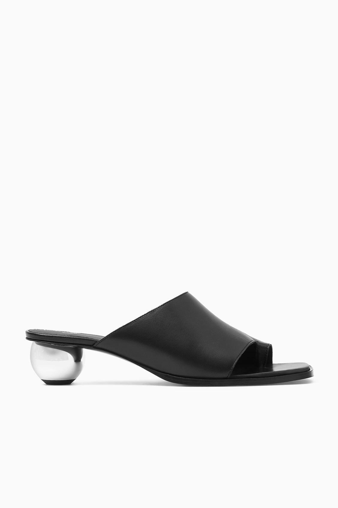 SCULPTURAL-HEEL LEATHER MULES product image