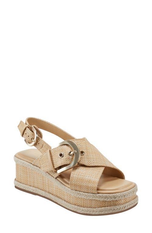 Leather Crisscross Buckle Wedge Sandals Product Image