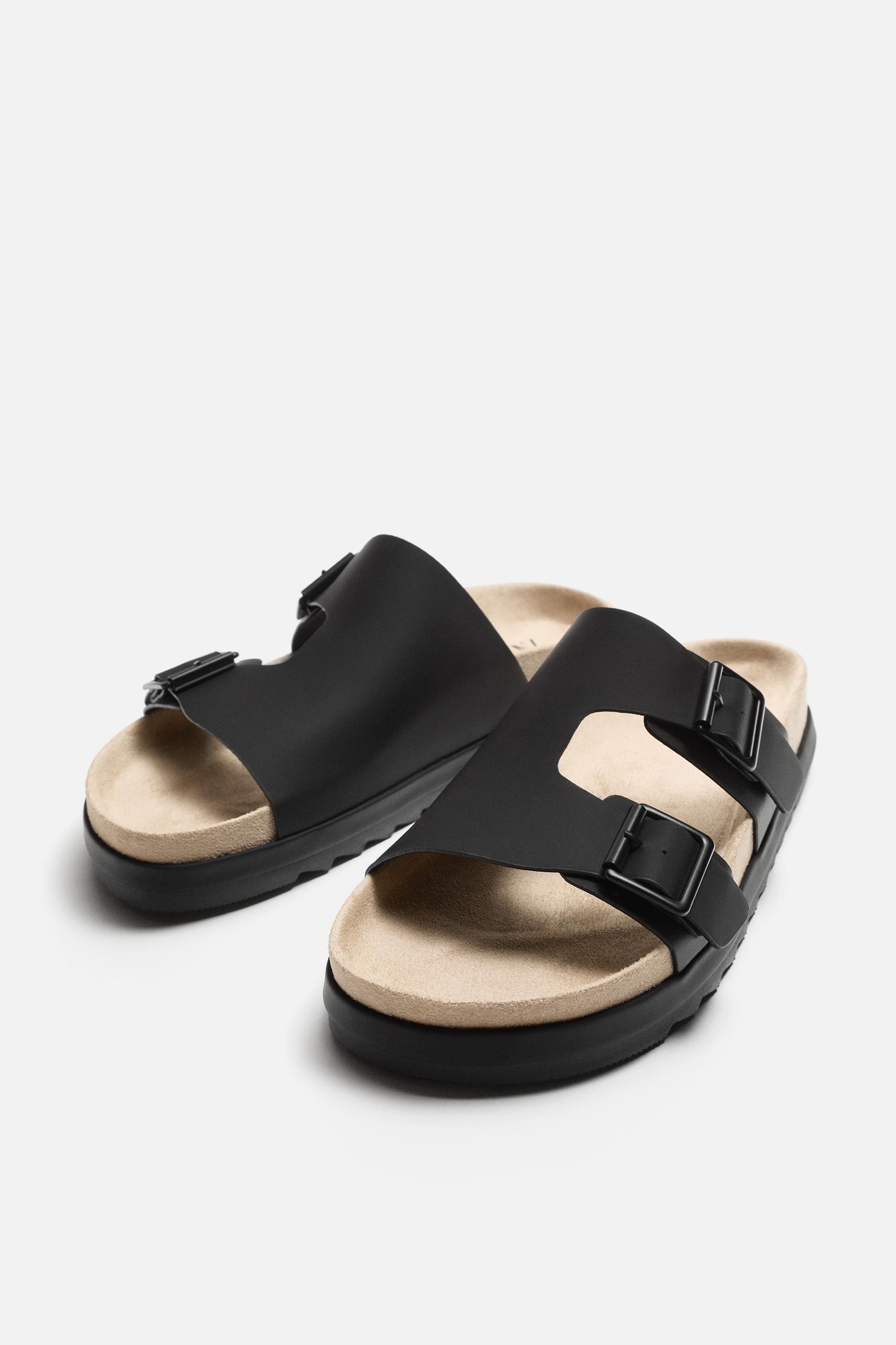 RUBBERIZED DOUBLE STRAP SANDALS Product Image