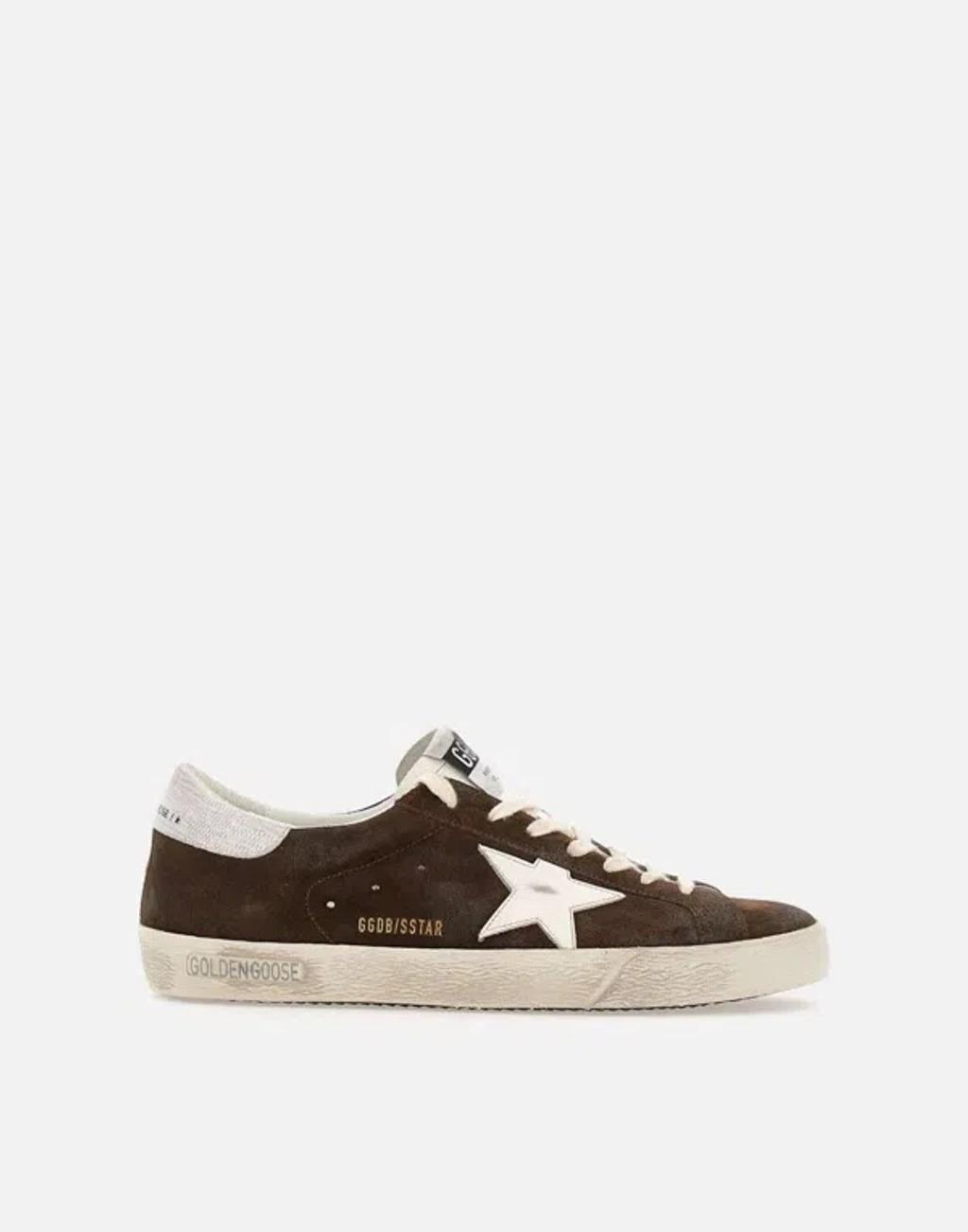 GOLDEN GOOSE Super-star Classic With List Suede Upper Leather Star And Heel In Brown Product Image