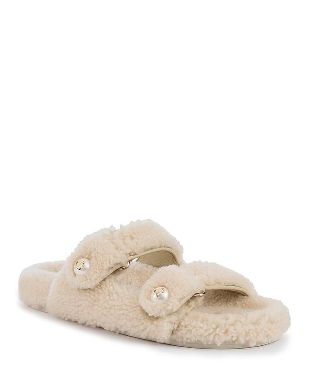 Jimmy Choo Womens Fayence Curly Shearling Sandals Product Image