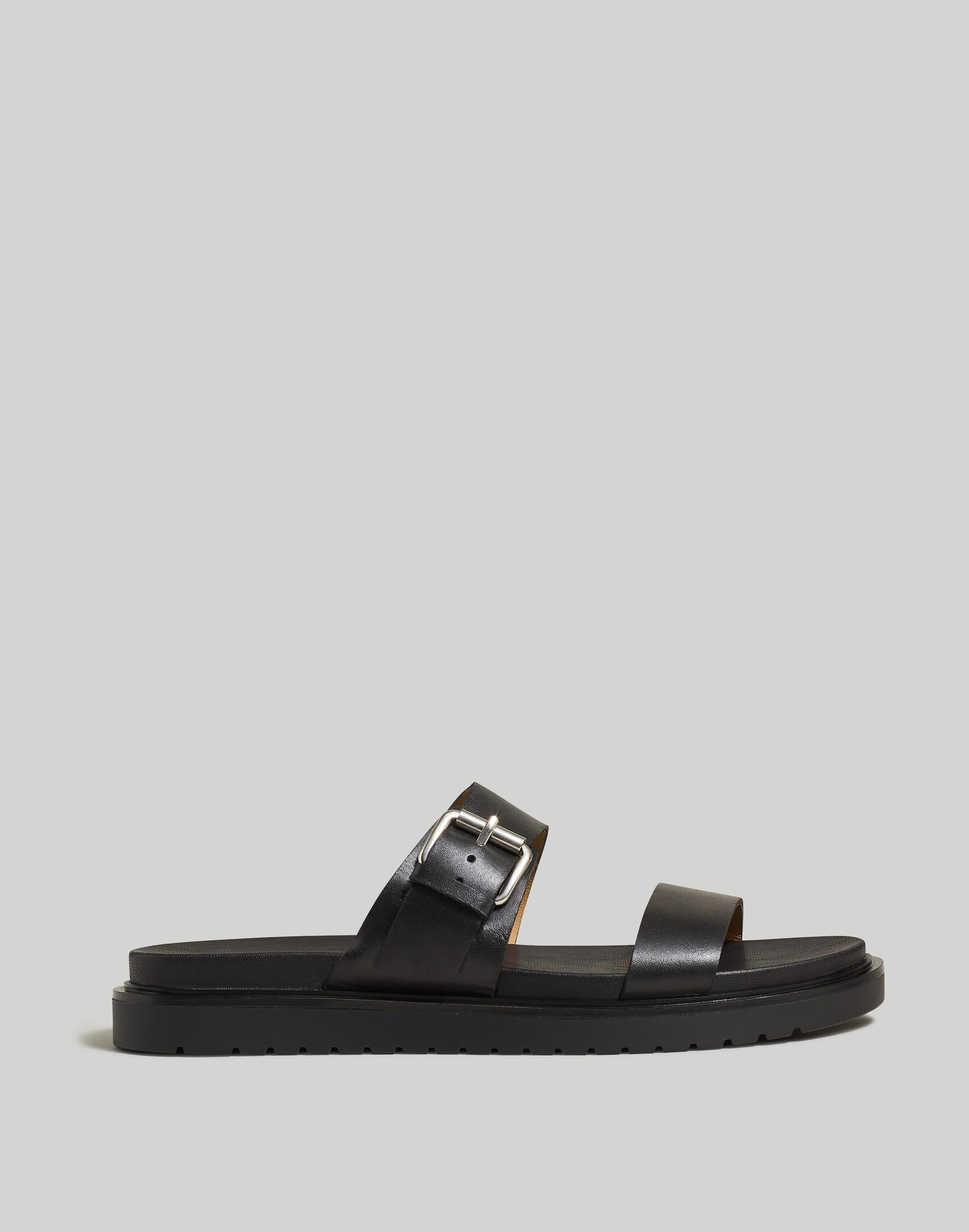 The Dee Double-Strap Slide Sandal in Leather Product Image