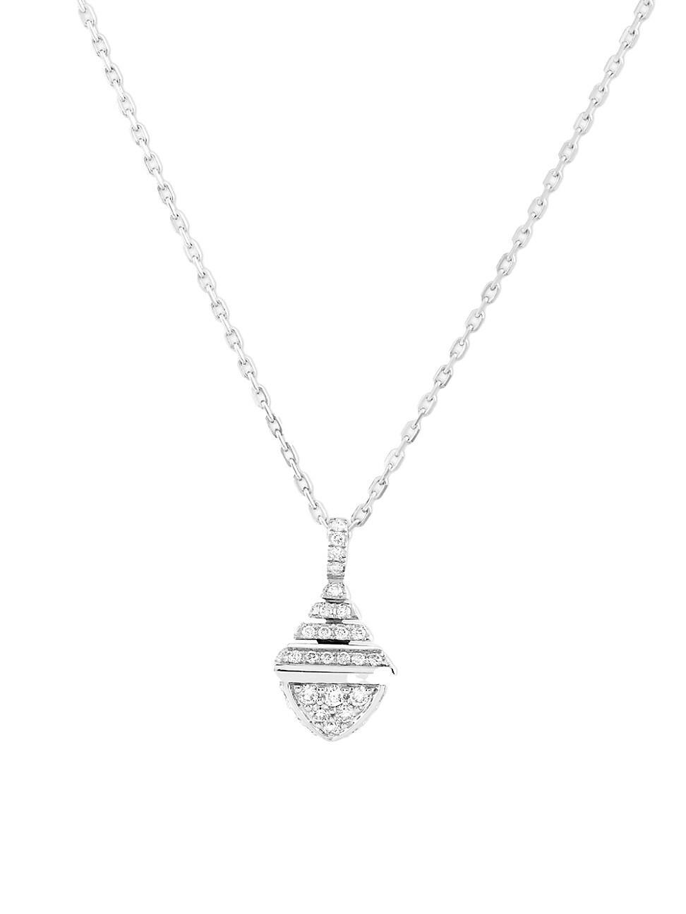 Womens 18K White Gold & Diamond Pendant Necklace Product Image