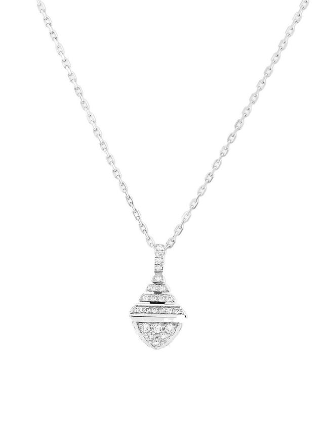 Womens 18K White Gold & Diamond Pendant Necklace Product Image