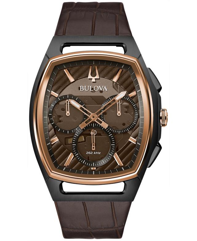 Bulova Mens Chronograph Curv Gold-Tone Stainless Steel Bracelet Watch 41.7mm Product Image