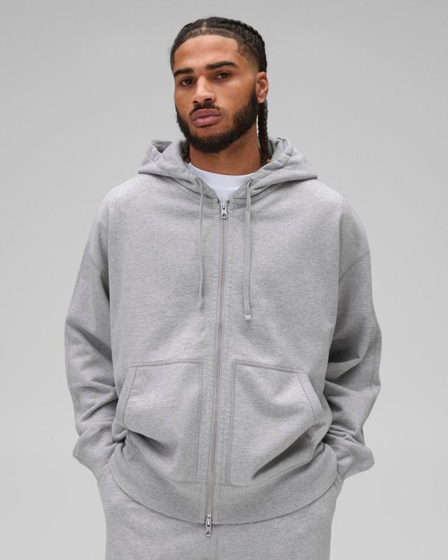 Midweight Terry Relaxed Zip Hoodie Male Product Image