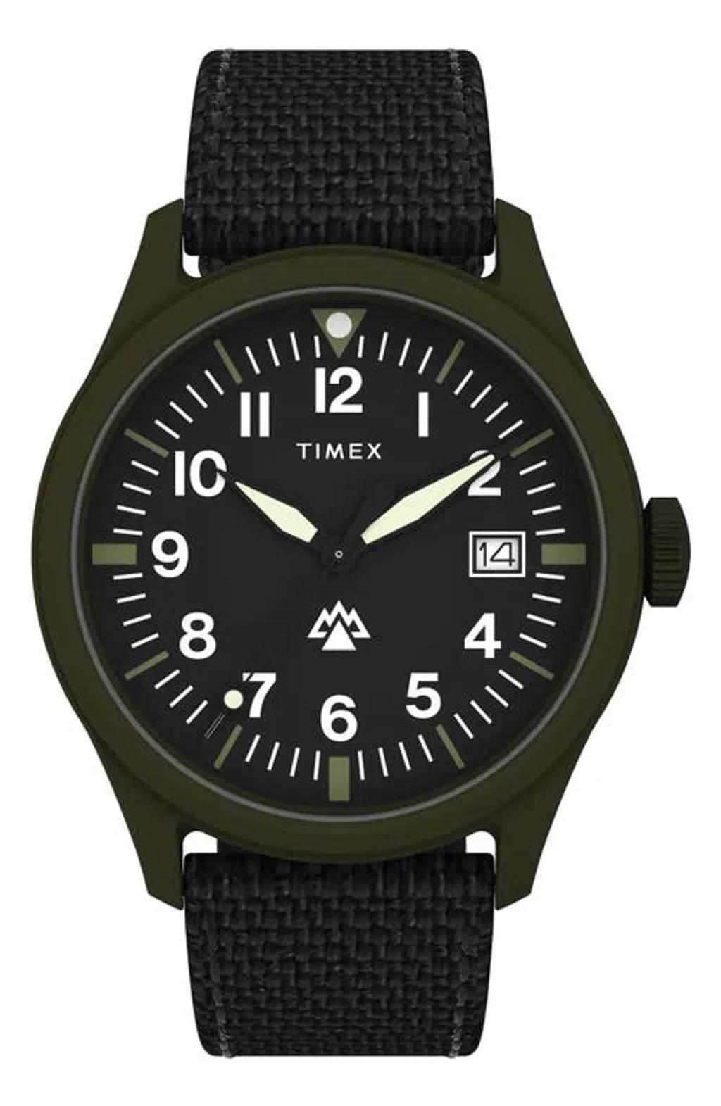 TIMEX ® Expedition North® Traprock Recycled Textile Strap Watch, 43mm In Black Product Image