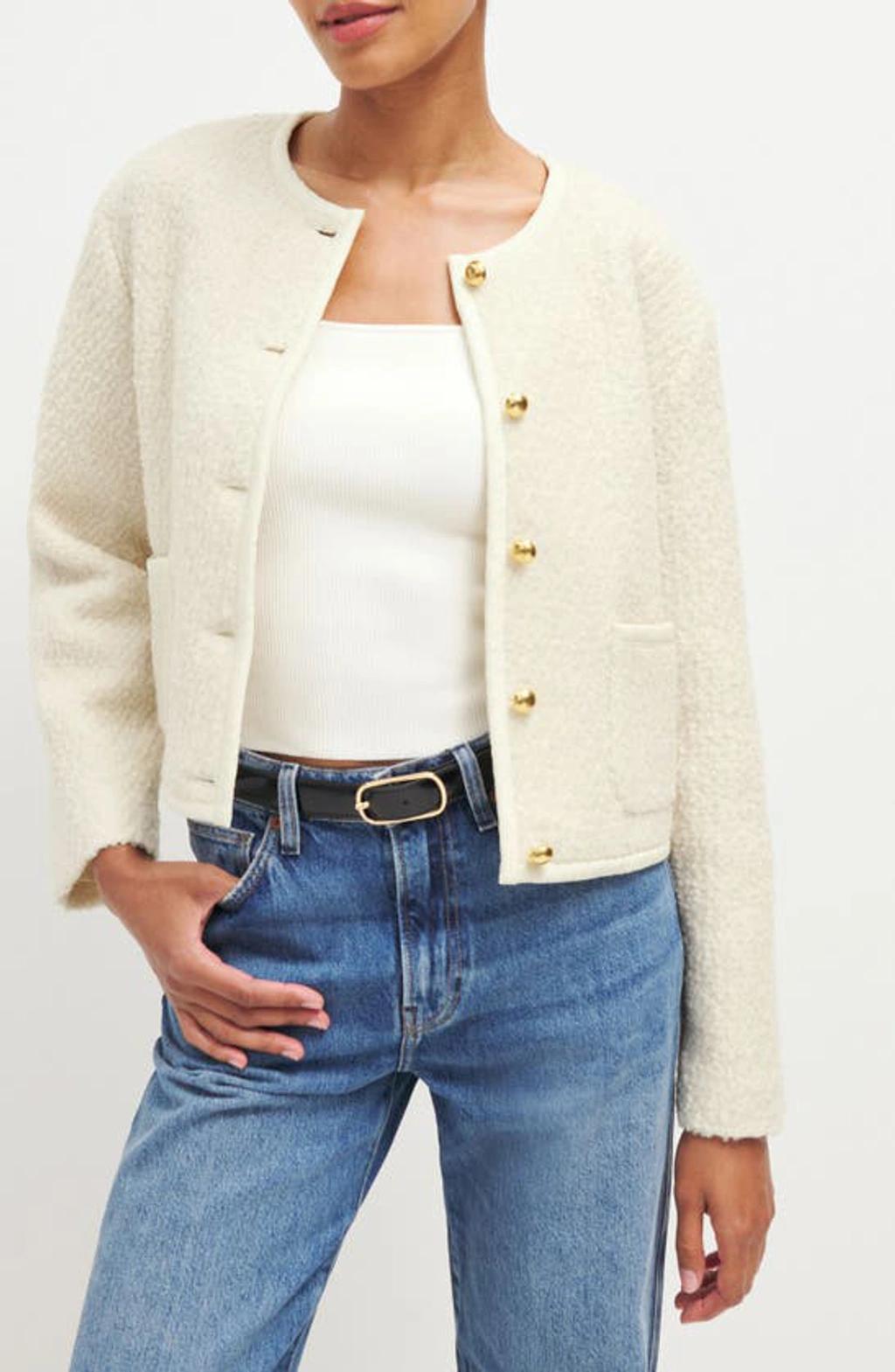 Dale Cropped Jacket In Cream Product Image