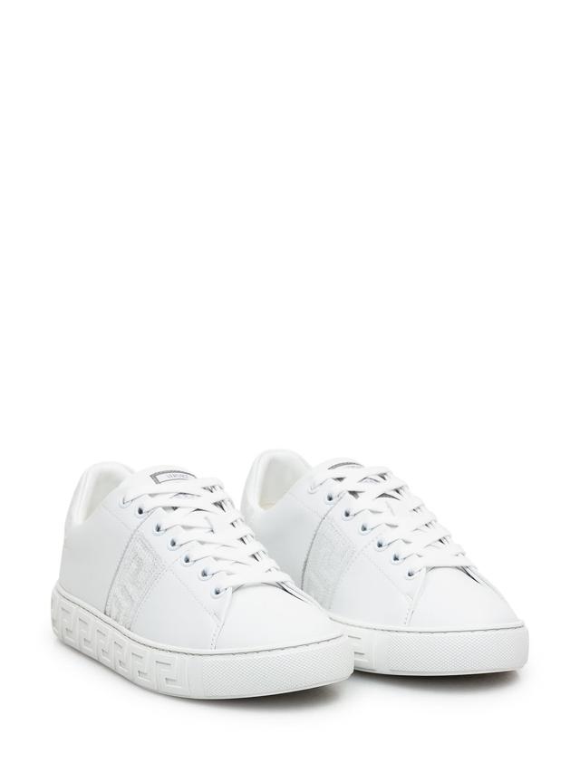 VERSACE Greca Sneaker In White Product Image