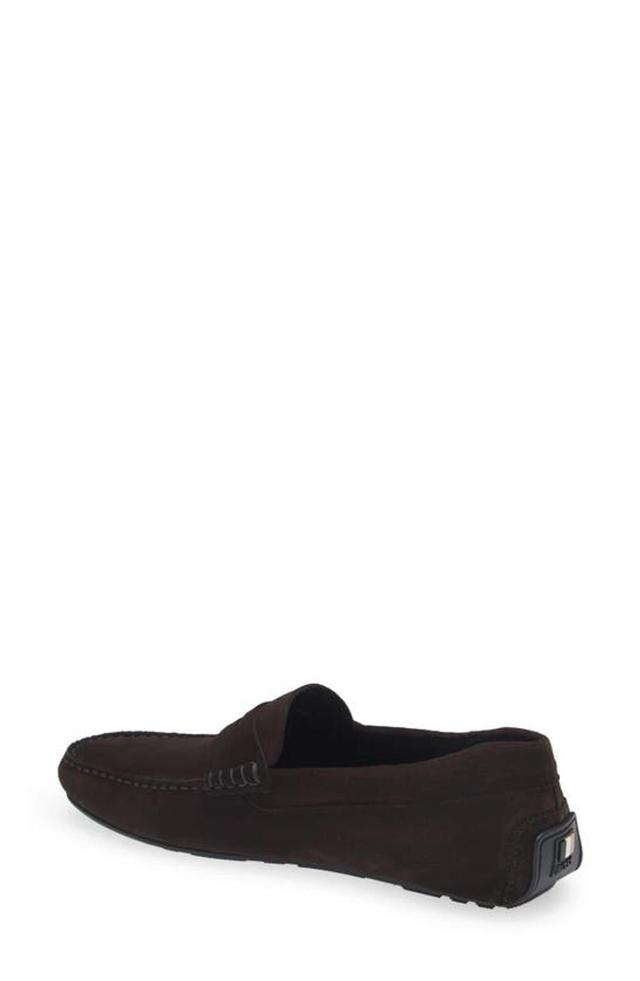 HUGO BOSS Noel Moc Toe Penny Loafer In Dark Brown Product Image