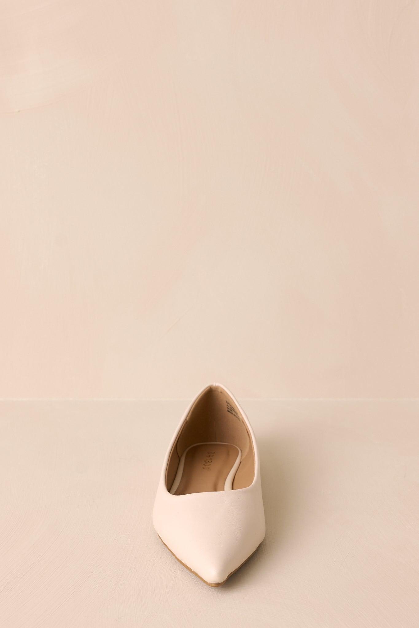 Look Impressed Ivory Pointed-Toe Ballet Flats Product Image