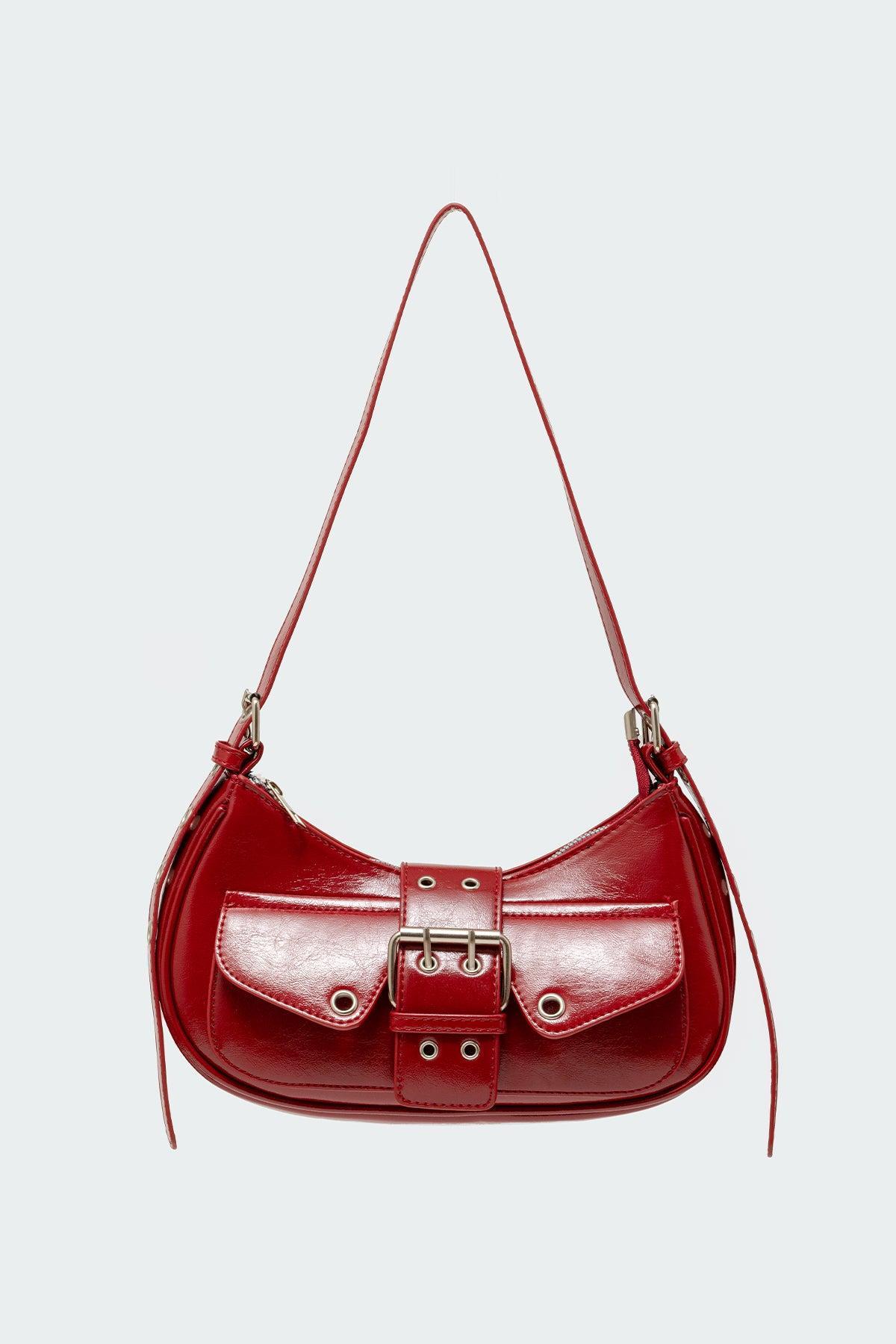 Washed Faux Leather Buckle Bag Product Image