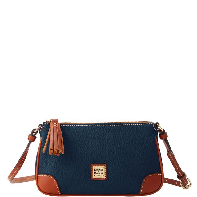 Dooney & Bourke Womens Pebble Grain Slim Crossbody Leather Shoulder Bag in Midnight Blue Product Image