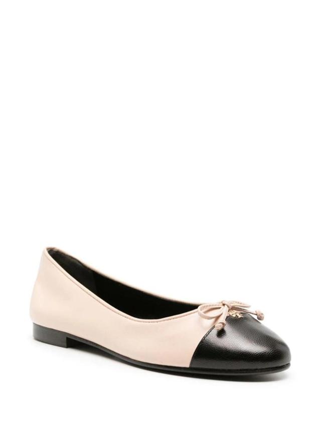 TORY BURCH Cap-toe Leather Ballet Flats In Light Pink Product Image