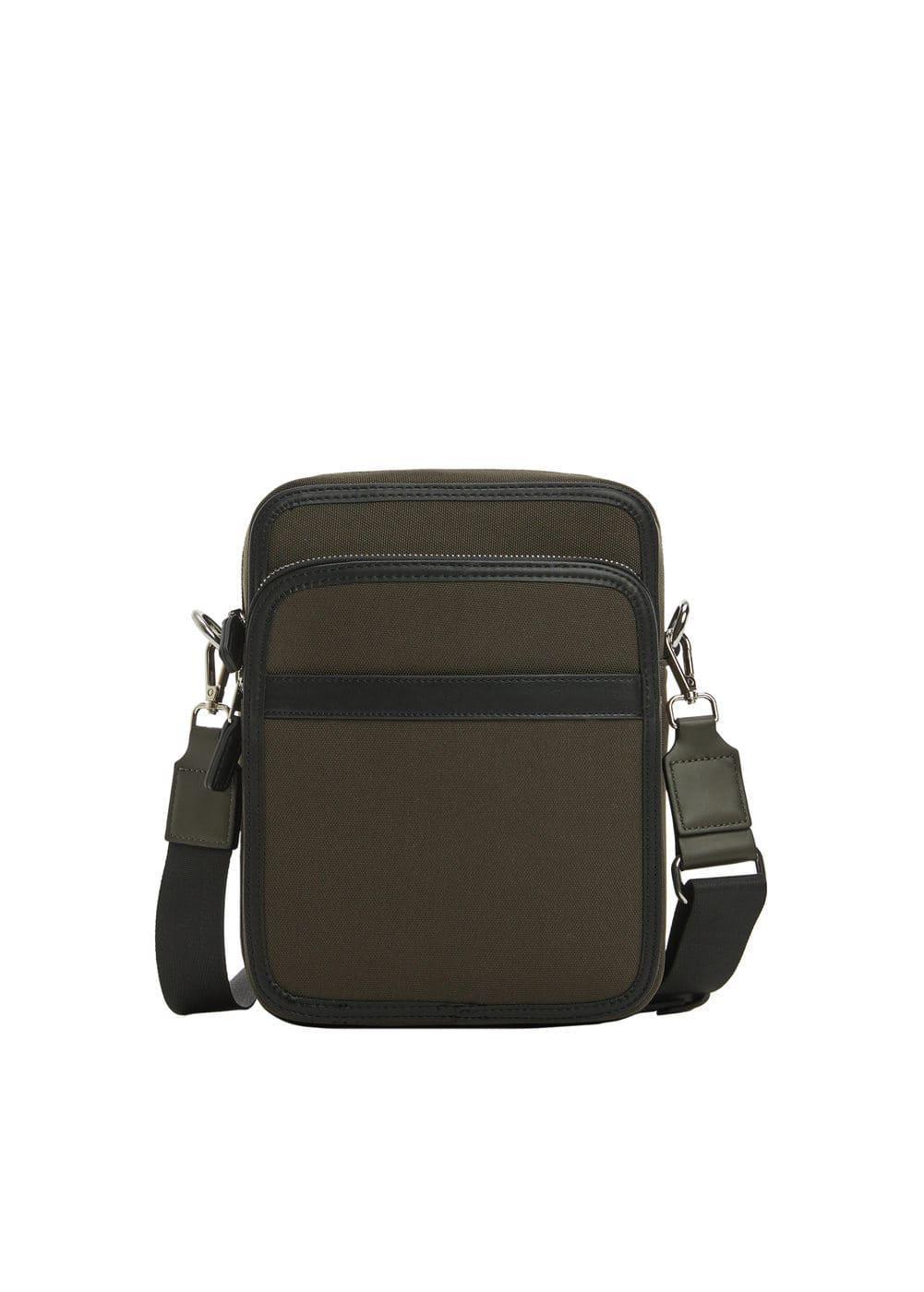 MANGO MAN - Shoulder bag with leather-effect details - One size - Men Product Image